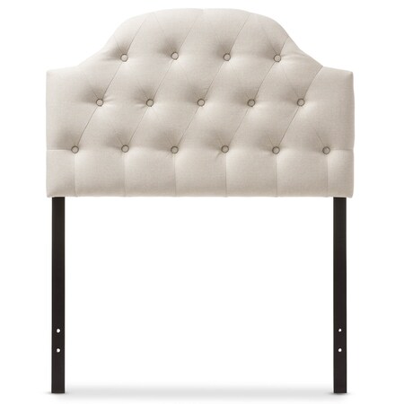 Baxton Studio Morris Beige Upholstered Button-Tufted Twin Size Headboard 125-6980